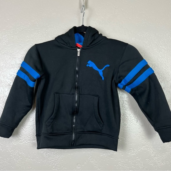 Puma Other - Puma boy long sleeve full zip athletic blue black hoodie‎ sweatshirt size 5